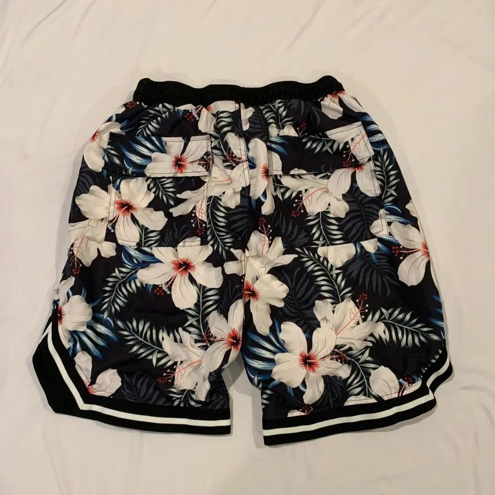 Mens Medium Native Supply HGA Tropical Print Mesh Lined Board Shorts - Rips